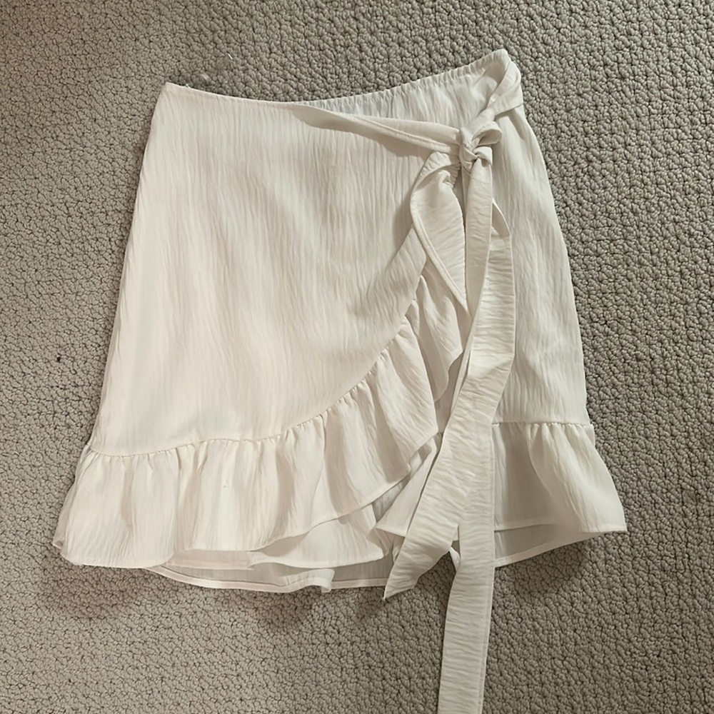 Princess Polly White wrap skirt